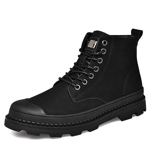 

Men's Sneakers Boots Comfort Shoes Casual Classic Daily Outdoor PU Black Fall Spring