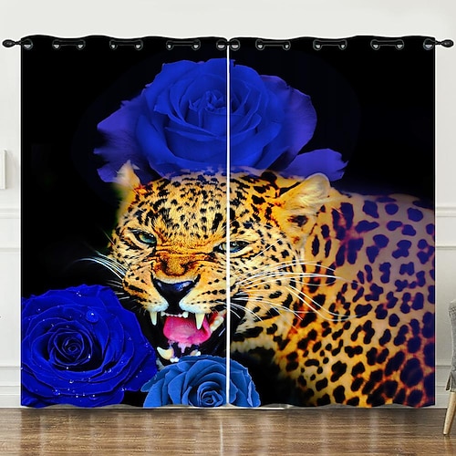 

2 Panels Blackout Curtain Drapes Thermal Insulated Curtains for Bedroom Living Room Modern Grommet Window