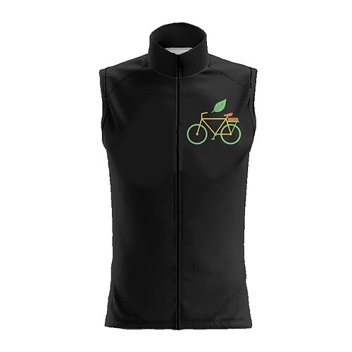 

21Grams Men's Cycling Vest Sleeveless Black Graphic Bike Breathable Quick Dry Reflective Strips Back Pocket Polyester Spandex Sports Graphic Clothing Apparel