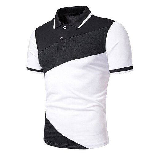 

Men's Golf Shirt Tennis Shirt Color Block Turndown Casual Daily Basic Short Sleeve Tops Soft Breathable Comfortable Summer Shirts White Black Gray Quick Dry