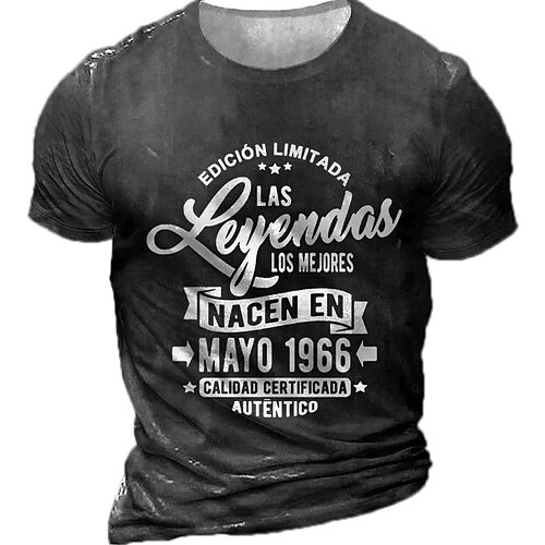 

Men's Unisex T shirt Tee 3D Print Graphic Patterned Letter Crew Neck Street Daily Print Short Sleeve Tops Designer Casual Vintage Big and Tall Black Army Green Brown / Summer