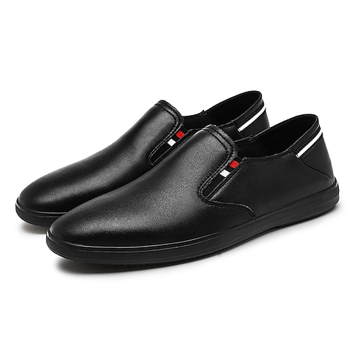 

Herren Slipper Slipper Casual Klassisch Täglich Büro Karriere PU Schwarz Weiß Frühling Sommer