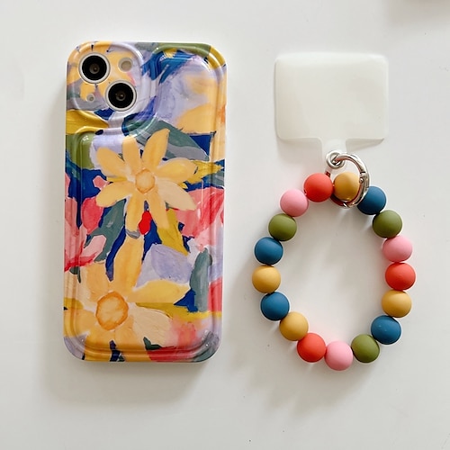 

Phone Case For Apple Back Cover iPhone 13 Pro Max 12 Mini 11 X XR XS Max 8 7 Bumper Frame Soft Edges Non-Yellowing Flower TPU