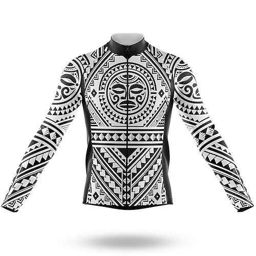 

21Grams Men's Cycling Jersey Long Sleeve Bike Top with 3 Rear Pockets Mountain Bike MTB Road Bike Cycling Breathable Quick Dry Moisture Wicking Reflective Strips Black Polyester Spandex Sports
