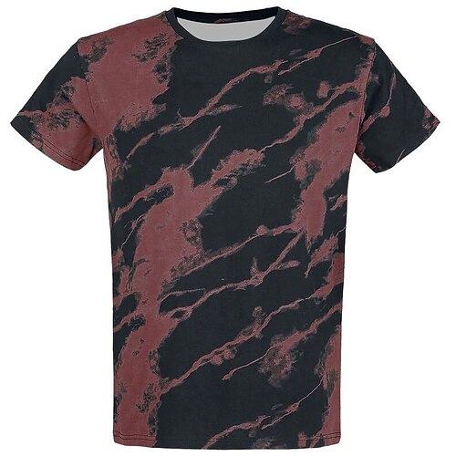 

Men's T shirt Tee 3D Print Graphic Patterned Tie Dye Crew Neck Daily Sports Print Short Sleeve Tops Basic Casual Classic Big and Tall Red / Summer