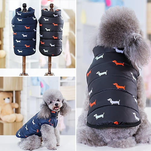 

Dog Cat Vest Printed Fashion Cute Casual Daily Outdoor Winter Dog Clothes Puppy Clothes Dog Outfits Breathable Black Dark Blue Costume for Girl and Boy Dog Cotton S M L XL XXL