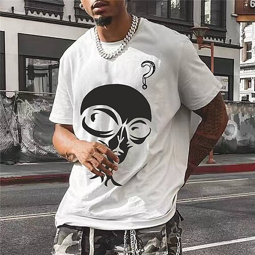 

Men's Unisex T shirt Tee Hot Stamping Cartoon Graphic Prints Crew Neck Street Daily Print Short Sleeve Tops Designer Casual Big and Tall Sports White / Summer