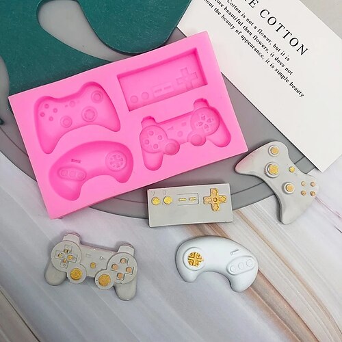 Molde de silicone 1 pc controlador gamepad jogo menino presente molde  açúcar ofício fondant bolo decoração molde animal ferramenta de cozimento