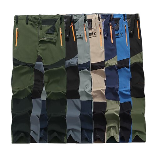 

Men's Hiking Pants Trousers Summer Outdoor Breathable Water Resistant Quick Dry Zipper Pocket Bottoms Elastic Waist Blue-Green grey blue Camping / Hiking / Caving L XL 2XL 3XL 4XL / Lightweight