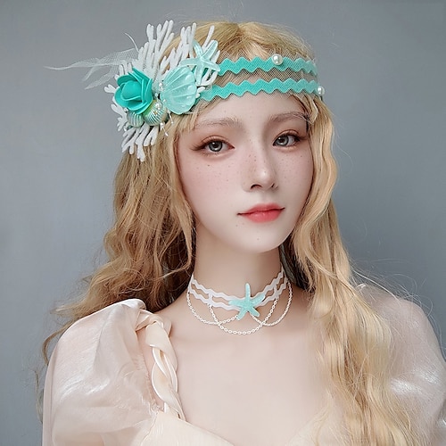 

Mermaid Elf Princess Dragon Mother Accessories Scenic Spot Photo Starfish Flower Shell Hairband Headwear Fd-43-1