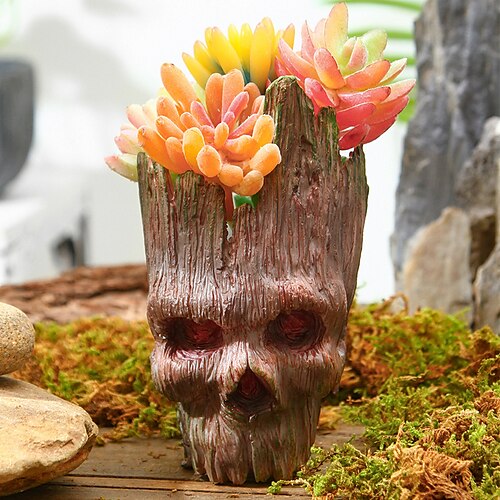 

Skull Flowerpot Halloween Decorations Decorative Objects 1pc