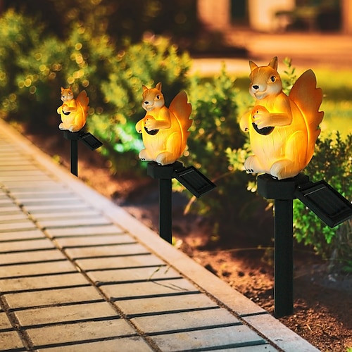 

2pcs Solar Animal Resin Garden Lights Outdoor Waterproof Owl Panda Squirrel Frog Shaped Landscape Light Park Villa Garden Walkway Decoration Night Lamp