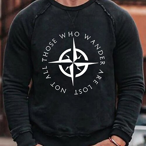 

Men's Sweatshirt Pullover Graphic Patterned Letter Daily Holiday Going out Hot Stamping Casual Streetwear Hoodies Sweatshirts White Black Navy Blue