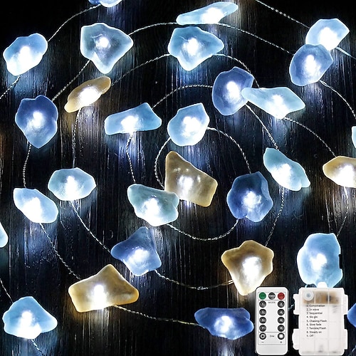 

2pcs LED String Lights Ocean Theme Decorative Lights 3m 30LEDs Remote Control Waterproof Fairy String Lights 8 Modes Lighting Battery Powered Outdoor Camping Wedding Birthday Party Decoration