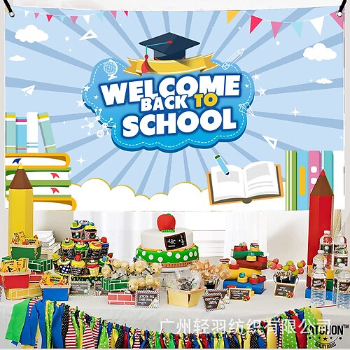 

Back To School Season Banner Banner School Background Cloth Decorative Bunting