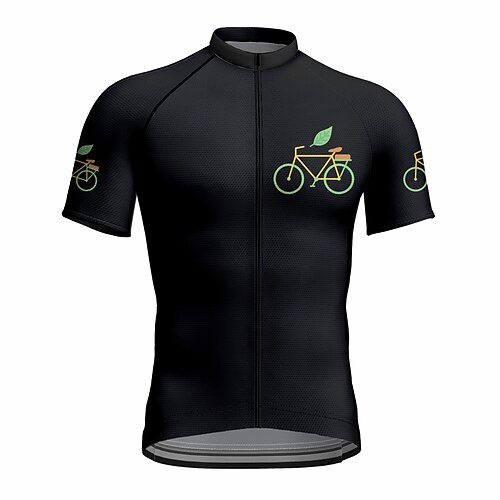 

21Grams Men's Cycling Jersey Short Sleeve Bike Top with 3 Rear Pockets Mountain Bike MTB Road Bike Cycling Breathable Quick Dry Moisture Wicking Reflective Strips Black Graphic Polyester Spandex