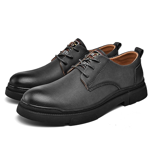 

Men's Oxfords Casual Classic Daily Office Career PU Black Gray Spring Summer