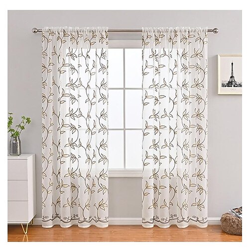 

White Sheer Rod Pocket Curtain Farmhouse, Kitchen Living Room Window Curtain Farmhouse,Door Curatin, Girls Bedroom Cascade