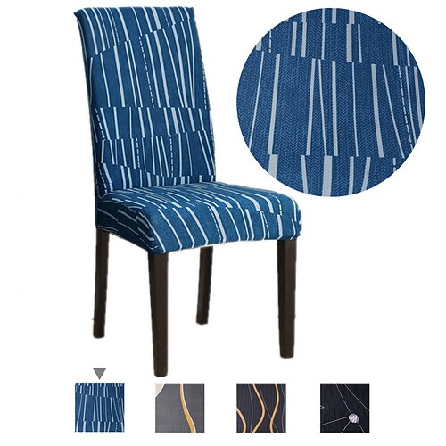 

Stretch Kitchen Chair Cover Slipcover for Dinning Party Plaid High Elasticity Fashion Printing Four Seasons Universal Super Soft Fabric