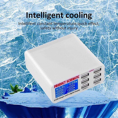 

Charging Station 5/20 W Output Power 6 Port Multi USB Charger Station ROHS CE Certified CCC Universal for Multiple Devices Auto Detect Technology For Apple Watch iPad Universal 1pcs