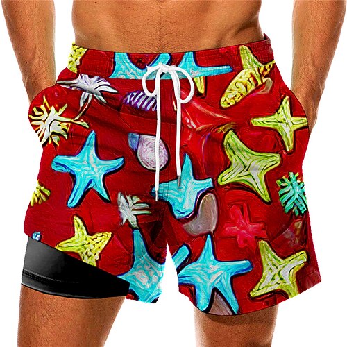 

Men's Swim Trunks Swim Shorts Quick Dry Board Shorts Bathing Suit Compression Liner with Pockets Drawstring Swimming Surfing Beach Water Sports Printed Spring Summer