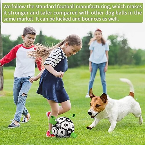 Dog Toys Soccer Ball with Grab Tabs, Interactive Dog Toys for Tug of War,  Puppy Birthday Gifts, Dog Tug Toy, Dog Water Toy, Durable Dog Balls for  Medium & Large Dogs-Pink(8 Inch)