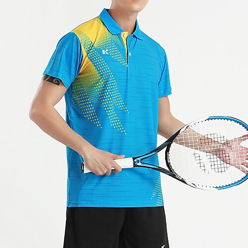 

Men's Golf Shirt Tennis Shirt Breathable Quick Dry Moisture Wicking Short Sleeve T Shirt Top Regular Fit Printed Summer Gym Workout Tennis Badminton / Micro-elastic / Lightweight