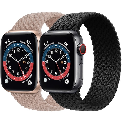 

2 pièces Boucle solo loop Compatible avec Bracelet Apple Watch Tressé Élastique Extensible Nylon Bracelet de remplacement pour 49 mm 45 mm 44 mm 42 mm 41 mm 40 mm 38 mm Série Ultra SE 8 7 6 5 4 3 2 1