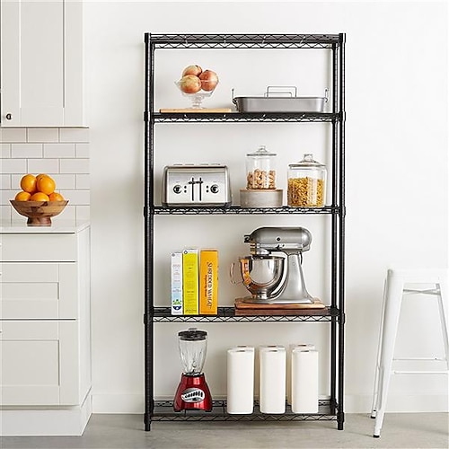 

5-Layer Plastic Coated Iron Shelf 1809035 Black