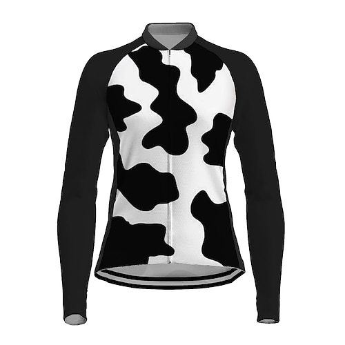 

21Grams Women's Cycling Jersey Long Sleeve Bike Top with 3 Rear Pockets Mountain Bike MTB Road Bike Cycling Breathable Quick Dry Moisture Wicking Black Graphic Patterned Spandex Polyester Sports
