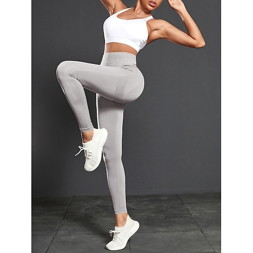 

Women's Leggings Workout Clothes Seamless High Waist Yoga Pants Cropped Leggings Bottoms Tummy Control Butt Lift Yoga Fitness Gym Activewear High Elasticity Athleisure Wear