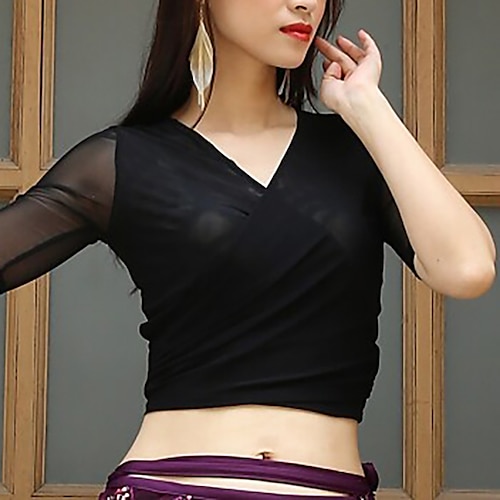 

Belly Dance Top Ruching Split Joint Women's Performance Terylene