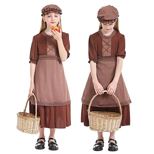 

straniero Retrò vintage Medievale Rinascimentale 17 ° secolo Vestiti Cappelli Stile Carnevale di Venezia Da ragazza Per bambini Costume Vintage ▾ Cosplay Festa / Serata Mezza manica Abito Mascherata