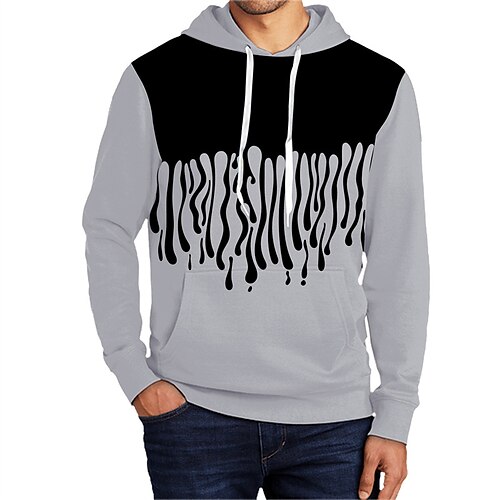 

Men's Pullover Hoodie Sweatshirt Graphic Patterned Print Hooded Daily Sports Streetwear 3D Print Casual Big and Tall Hoodies Sweatshirts Long Sleeve Gray / Spring / Summer