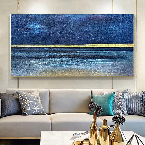 

Oil Painting 100% Handmade Wall Art Canvas Blue Ocean Seascape Abstract Modern Home Decor Decor Stretch Canvas