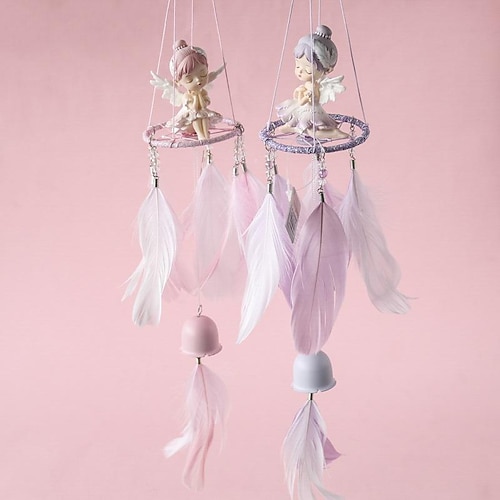 

Ballerina Dream Catcher Handmade Gift Wall Hanging Decor Art Ornament Craft Wind Chimes for Kids Bedroom Wedding Festival