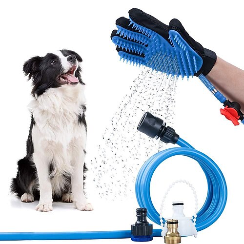 

4 Pcs Pet Bath Silicone Gloves Massage Brush Five Fingers Even Tube Spray Dog Cleaning Bath Brush Touch