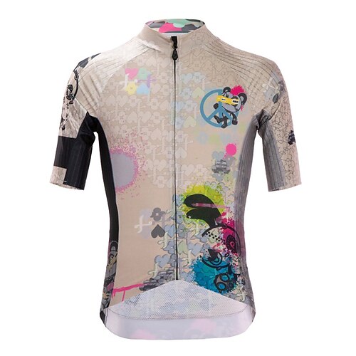 

21Grams Men's Cycling Jersey Short Sleeve Bike Top with 3 Rear Pockets Mountain Bike MTB Road Bike Cycling Breathable Quick Dry Moisture Wicking Reflective Strips Khaki Graphic Polyester Spandex