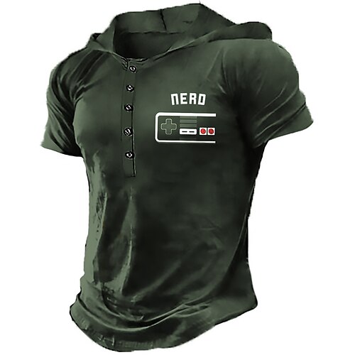 

Men's Pullover Hoodie Sweatshirt Button Up Hoodie Graphic Patterned Letter Print Daily Sports Streetwear 3D Print Designer Casual Hoodies Sweatshirts Green