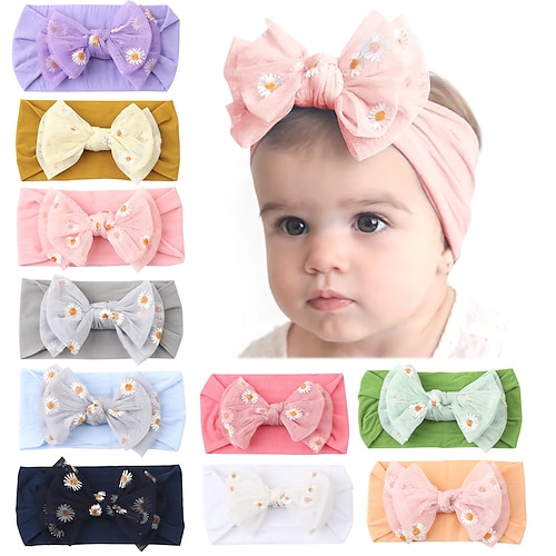 

Toddler / Baby Girls' Active / Sweet Daily Daisy Floral / Solid Colored Floral Style / Bow Polyester Hair Accessories Green / White / Blue One-Size