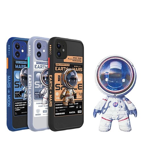 

Phone Case For Apple Back Cover iPhone 13 Pro Max 12 11 SE 2022 X XR XS Max 8 7 Bumper Frame Full Body Protective Dustproof Astronaut Cool PC