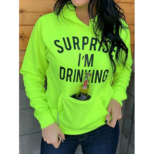 

Women's Pullover Hoodie Sweatshirt Text Camo / Camouflage Oktoberfest Beer Front Pocket Print Daily Sports Hot Stamping Active Streetwear Hoodies Sweatshirts Green Gray Army Green