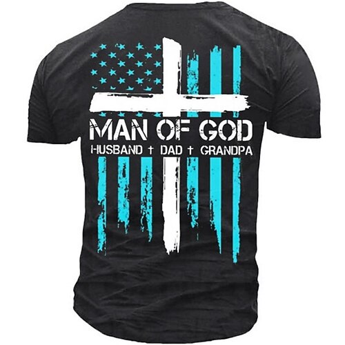 

Men's T shirt Tee 3D Print Graphic Patterned National Flag Crew Neck Daily Sports Print Short Sleeve Tops Basic Casual Classic Big and Tall Black / Summer