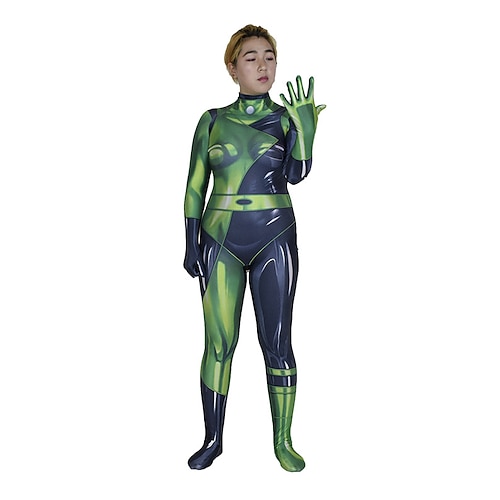 

Zentai Suits Catsuit Skin Suit Shego Adults' Cosplay Costumes Leotards Cosplay Men's Women's Color Block Masquerade