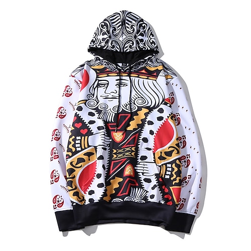 

Inspired by Heart of The Cards Playing Cards Poker King K Hoodie Cartoon Manga Anime Graphic Street Style Hoodie For Men's Women's Unisex Adults' 3D Print 100% Polyester