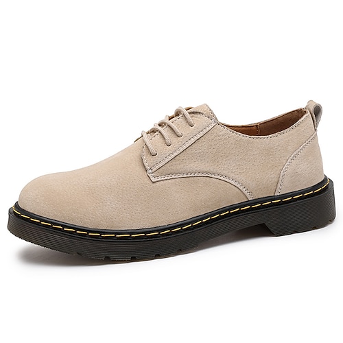 

Men's Oxfords British Style Plaid Shoes Casual British Daily Office Career Suede Black Brown Beige Fall Spring