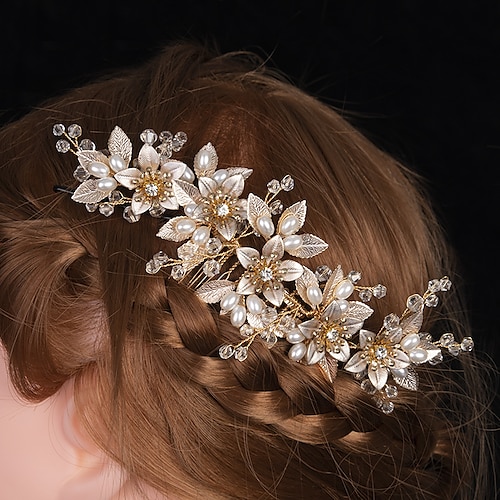 

1pc Women's Girls' Hairpin Comb For Wedding Party Evening Flower Hair Vine Silver Rhinestone Bridal Hairpieces Crystal Headpiece Hair Accessories