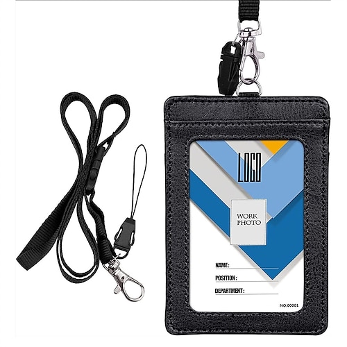 

Hot Selling Id Lanyard Pu Multi-card Slot Id Card Holder Bank Credit Card Bag