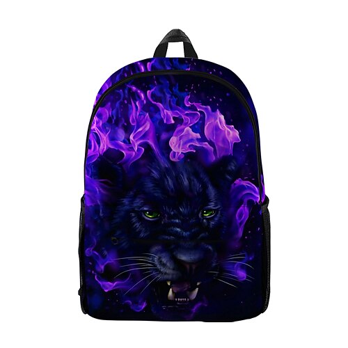 

Unisex Commuter Backpack Oxford Cloth Large Capacity Breathable Zipper Tiered School Daily Purple