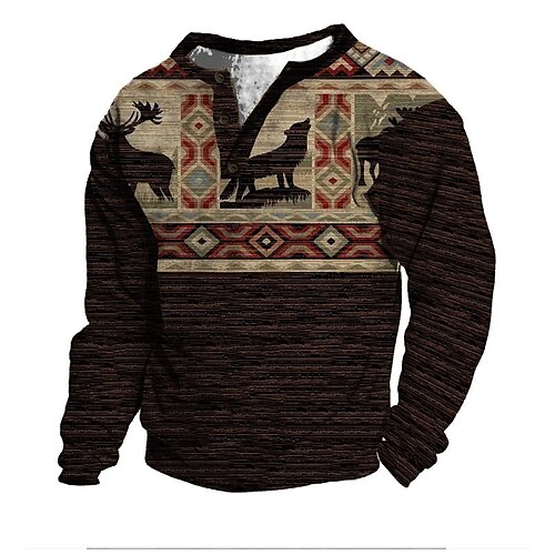 

Men's Unisex Sweatshirt Pullover Color Block Graphic Prints Animal Print Casual Daily Sports 3D Print Designer Casual Hoodies Sweatshirts Coffee